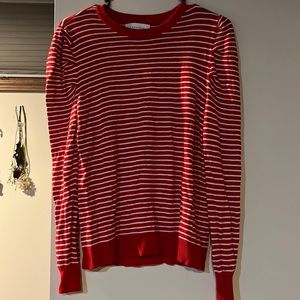 medium red and white PopSugar long sleeve
